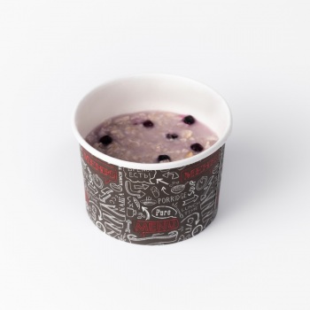 Контейнер бумажный для горячего и сыпучих продуктов 250/300 мл Меню 50/800 z122