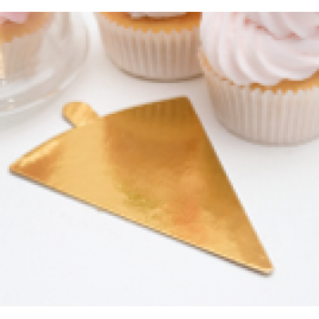 Подложка золото с держателем треугольник 120*90 мм толщина  0,8мм (100шт/упак) Джид