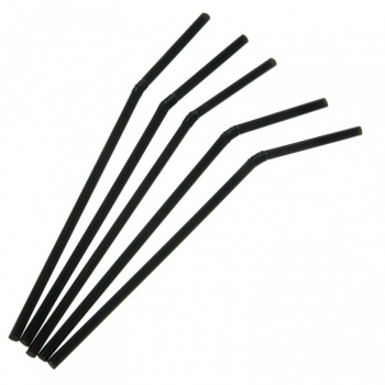 Трубочка d0,8*26см черная 500шт/уп с гофрой Ирм z144