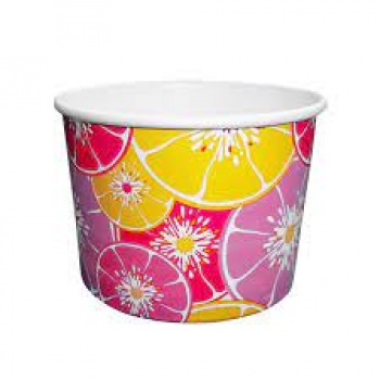 Креманка бумажная 250/320  мл. Цитрус красный 50/800 z109