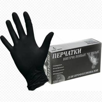 Перчатки нитриловые неопудренные черные "М" (JL)  (100шт/10уп) z61