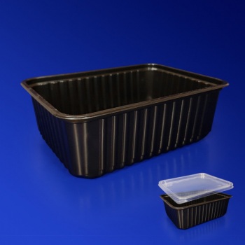 Контейнер пластиковый 1000мл PP черный с крышкой 18*13*6,5см 50/500 ИРМ z16, z15, z14