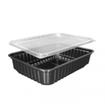 Контейнер пластиковый 750мл PP черный с крышкой 18*13*5см ИРМ 50/500 z17
