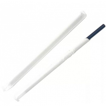 Трубочка д/коктейля прямая в индивидуальной уп-ке (500шт/10 уп) черная 8*210 500/5000 Лео z137