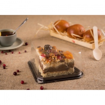 Упаковка Сегмент Торта (ТР-200-4 дно мл Коричневый PET (К490,ф70))