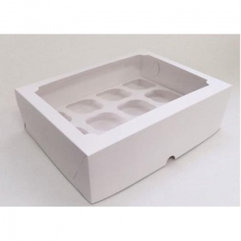 (штучно) Короб картонный под 12 капкейков с Окном 330*250*100 мм (100шт/кор) z61
