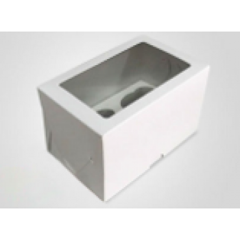 Короб картонный под 2 капкейка с Окном 100*160*100 мм (100шт/кор) Джид