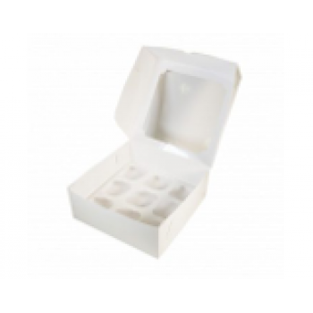 Короб картонный под 9 капкейков с Окном 250*250*100 мм (100шт/кор) Джид z61