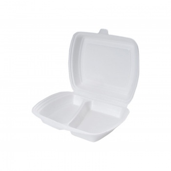 Ланч-бокс 82 LB (тп В) (М) (Белый) 2 секции 200шт/уп