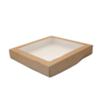 Упаковка крафт/ламин 26,0х26,0х4,0см 2500мл с окном FoodToGo