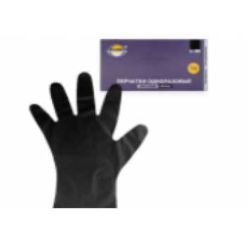 Перчатки однораз эластомер L черные 100шт/уп z67