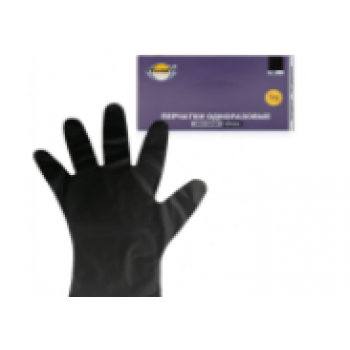 Перчатки однораз эластомер M черные 100шт/уп