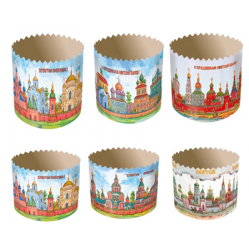 PRE7060COL Форма бумажная для кулича d70*h60мм КРЕМЛИ 100/2000 z55