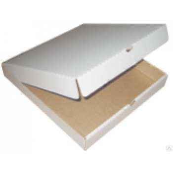 Пицца-коробка гофра 30х30х4см 50шт/уп белая ИРМ