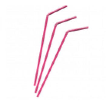 Трубочка d0,5х24см розовая 500шт/уп с гофрой