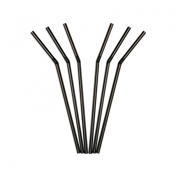 Трубочка d0,5x24см черная 250 шт/уп с гофрой Kos  250/5000 z137