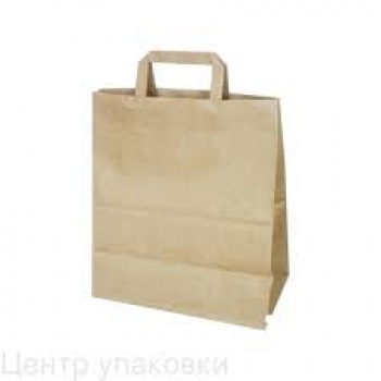 Пакет бумажный 310*195*34 крафт с ручками МКС