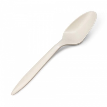 Ложка круглая 150мм, бежевая, кукурузный крахмал (50шт/20упак) SP001