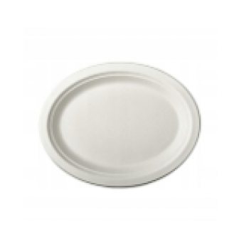 Тарелка  ТО 260*200мм, белая, сах.тростник (50шт/18уп)  50/900