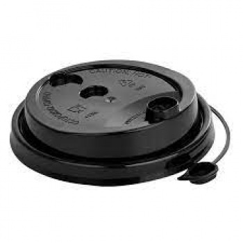 Крышка к стаканам 90мм с заглушкой (Ук-90) черная(50)/1000