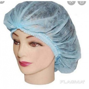 Шапочка Шарлотта, спанбонд, 100 шт./10 уп. ГОЛУБАЯ, 21 дюйм. (JL) 1/20 z60