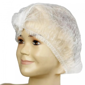 Шапочка Шарлотта, спанбонд, 100 шт./10 уп. БЕЛАЯ, 18 дюйм.(Ал)