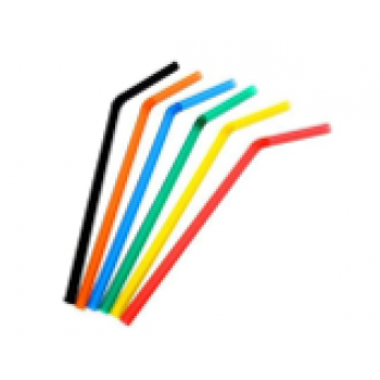 Трубочка d0,5x24см разноцветная 500шт/уп с гофрой ИРМ z137