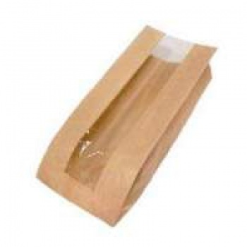 Пакет бумажный 310*170*70 б/п крафт с окном 80мм МКС 100/3000 z75