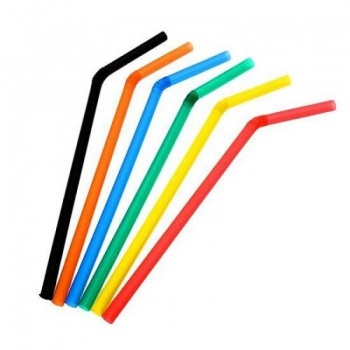 Трубочка d0,5x24 см цветная с гофрой  Kos 250/5000