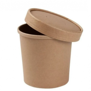 Супница крафт/ламинир 760 мл (EcoSoup) d11,5см h11.5см с крышкой картон 26с 25/250 Ирм